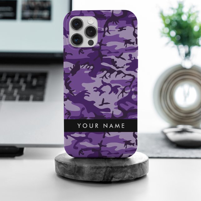 Purple Camouflage Your name Personalise Case-Mate iPhone Case (Creator Uploaded)