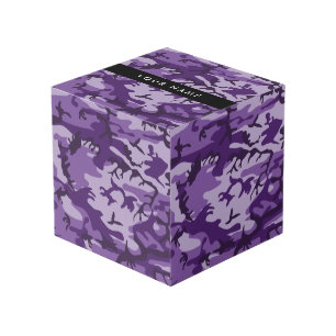 Purple Camouflage Your name Personalise Cube