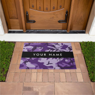 Purple Camouflage Your name Personalise Doormat