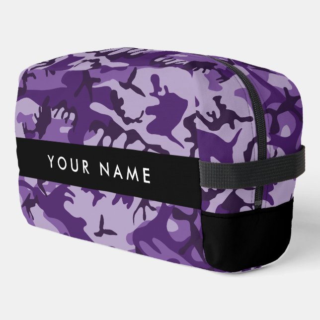 Purple Camouflage Your name Personalise Dopp Kit (Left Corner)