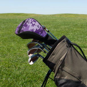 Purple Camouflage Your name Personalise Golf Head Cover