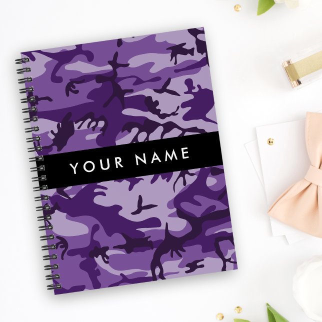 Purple Camouflage Your name Personalise Notebook (Creator Uploaded)
