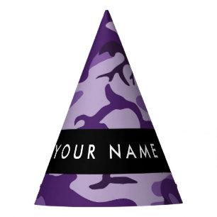 Purple Camouflage Your name Personalise Party Hat