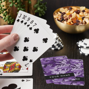 Purple Camouflage Your name Personalise Playing Cards