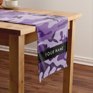 Purple Camouflage Your name Personalise Short Table Runner