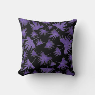 Purple Canary Vine Leaves Cushion