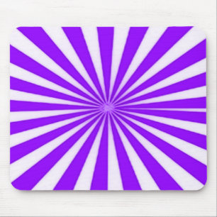 Purple Candy Cane Star Burst Stripes Pattern Mouse Pad