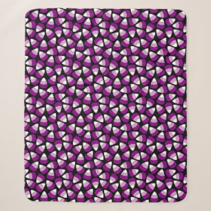 Purple Candy Corn on Black Halloween Sherpa Blanket