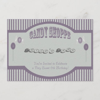 Purple Candy Shoppe Invitation