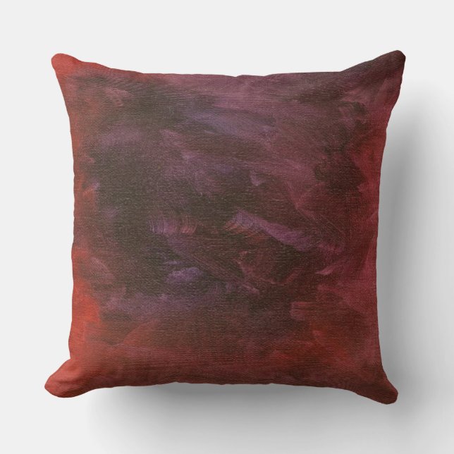 Purple Canvas Faux Finish Throw Pillow (Front)