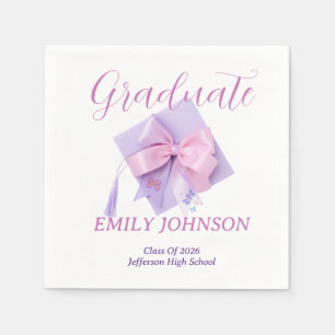 Purple Cap Graduation Party Paper Napkin