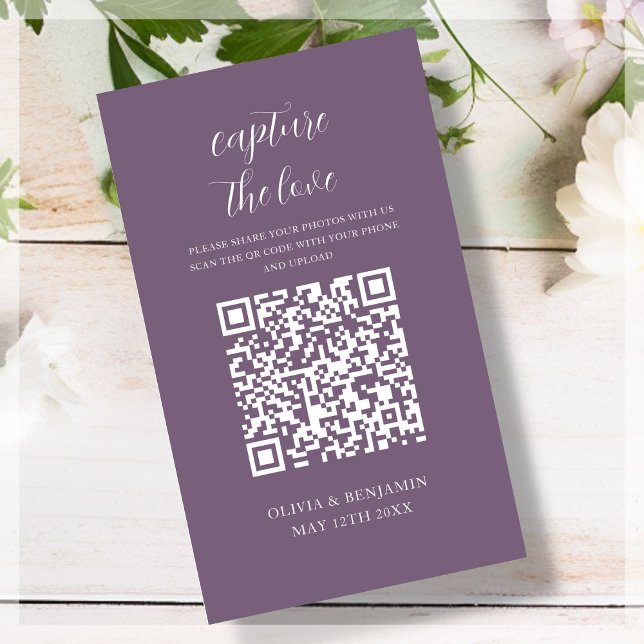 Purple | Capture The Love QR Code Enclosure Card (Creator Uploaded)