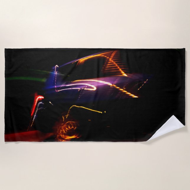 purple car dance beach towel (Front)