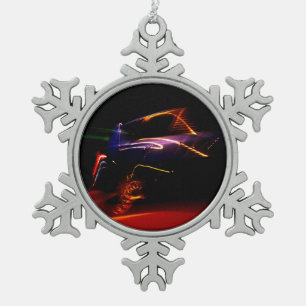 purple car dance ceramic ball christmas ornament