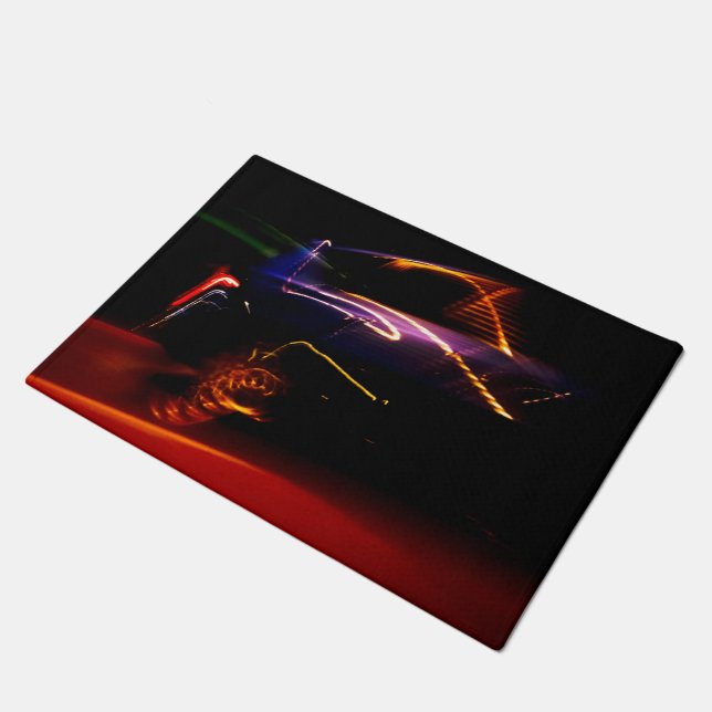 purple car dance doormat (Angled)