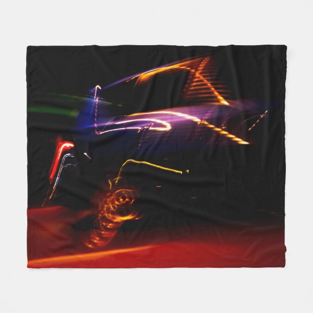 purple car dance fleece blanket (Front (Horizontal))