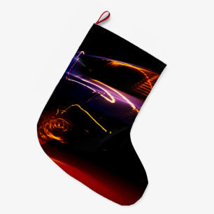 purple car dance large christmas stocking