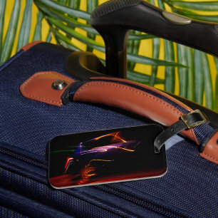 purple car dance luggage tag