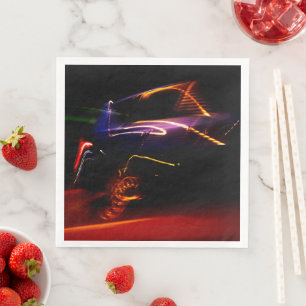 purple car dance paper dinner napkins