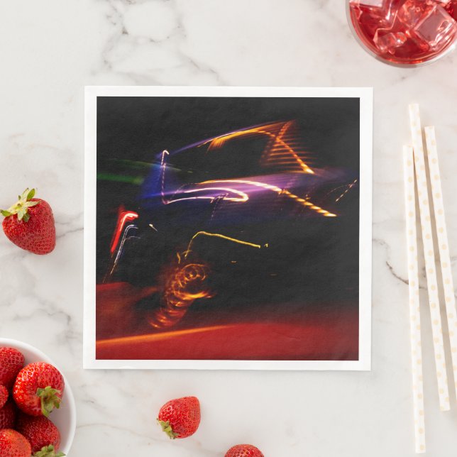 purple car dance paper dinner napkins (Insitu)