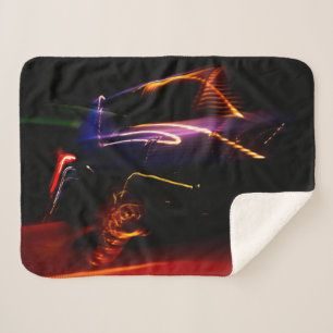 purple car dance sherpa blanket