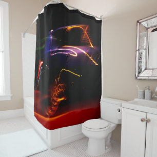 purple car dance shower curtain