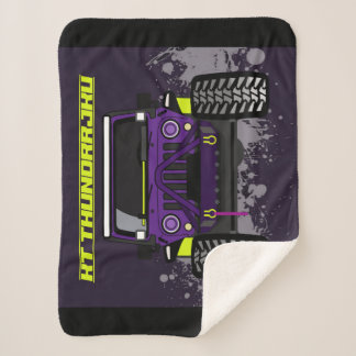 Purple car sherpa blanket