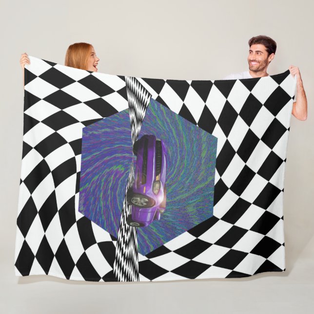 Purple Car Winner's Circle Fleece Blanket (In Situ)