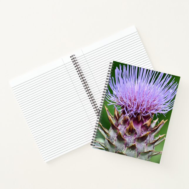 Purple Cardoon Flowers Botanical Notebook (Inside)