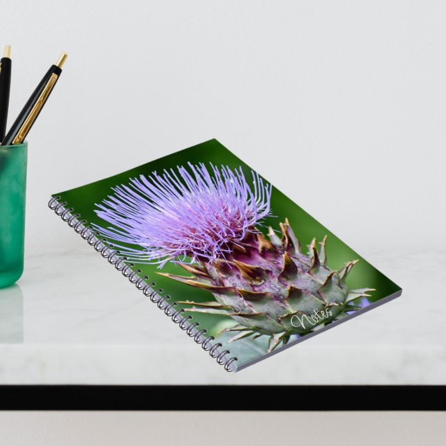 Purple Cardoon Thistle Floral Notebook (In Situ)