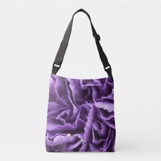 Purple Carnation Crossbody Bag (Front)