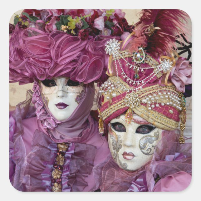 Purple Carnival costume, Venice Square Sticker (Front)