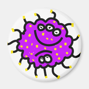 Purple Cartoon Germ Magnet