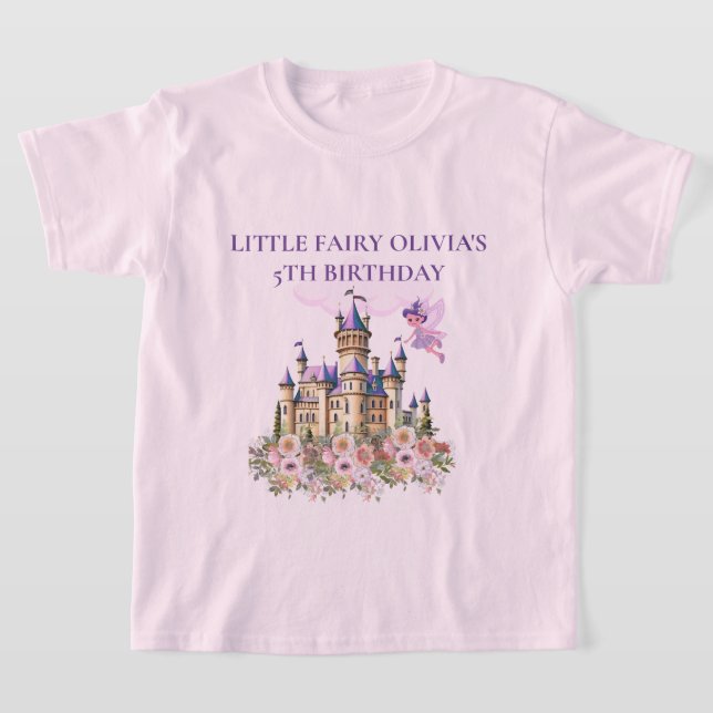Purple Castle Fairytale Birthday Theme Guest  T-Shirt (Laydown)