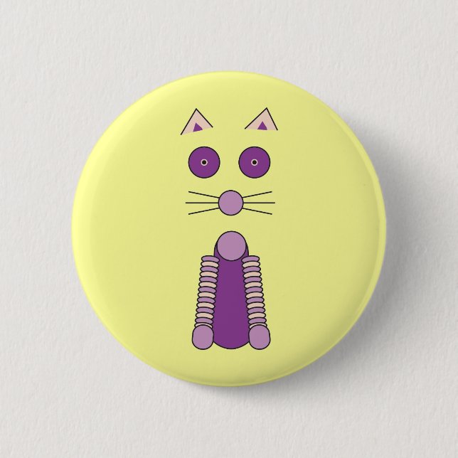 Purple CAT 6 Cm Round Badge (Front)