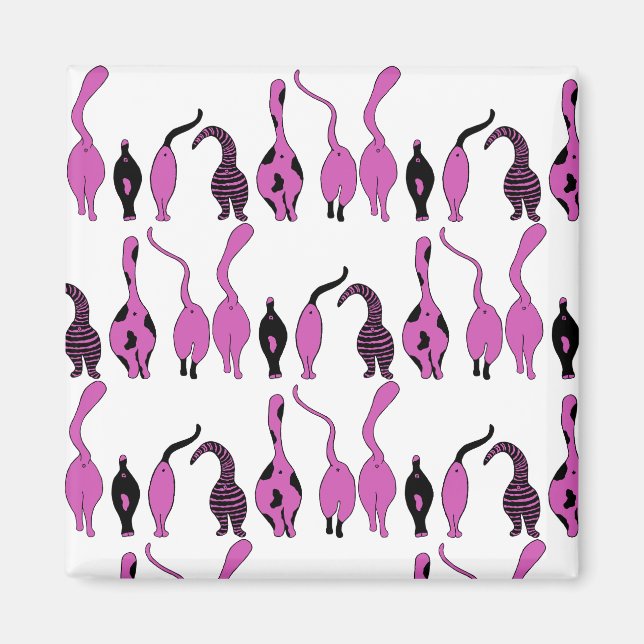 Purple Cat Butt Patttern Magnet (Front)