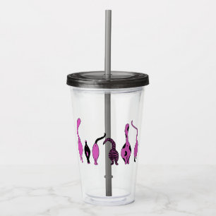 Purple Cat Butts Acrylic Tumbler