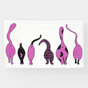 Purple Cat Butts Banner