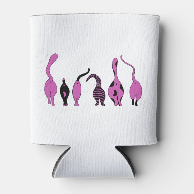 Purple Cat Butts Can Cooler (Front)