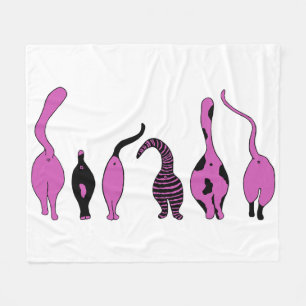 Purple Cat Butts Fleece Blanket
