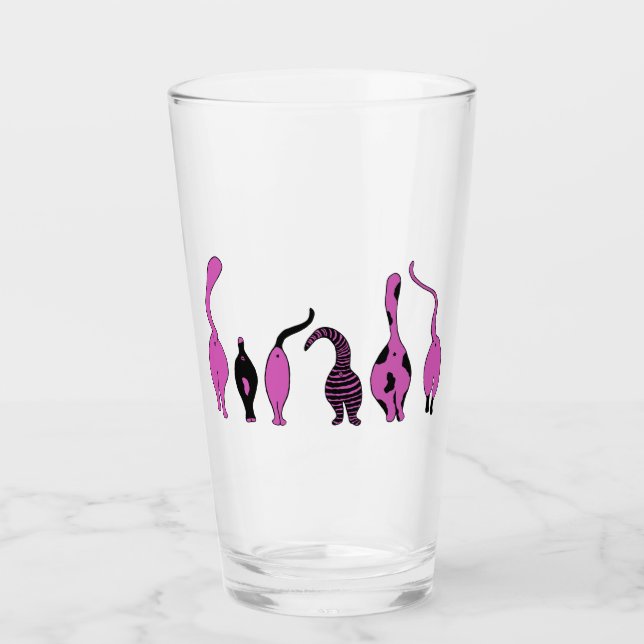 Purple Cat Butts Glass (Front)