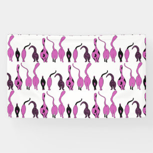 Purple Cat Butts Pattern Banner