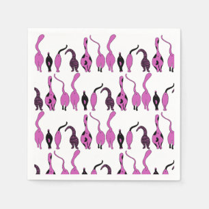 Purple Cat Butts Pattern Napkin