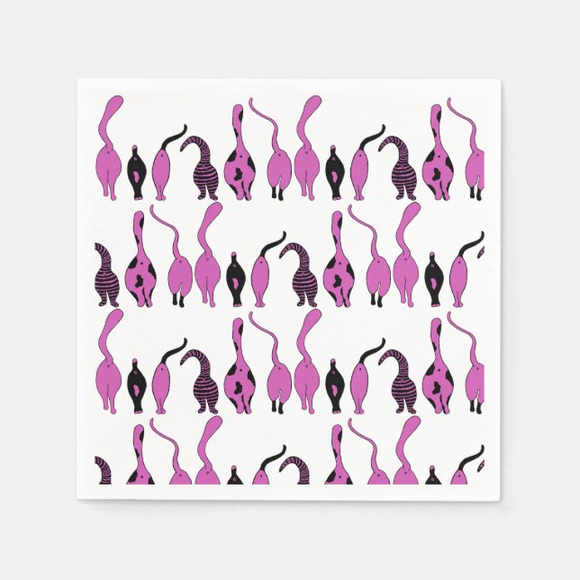 Purple Cat Butts Pattern Napkin (Front)