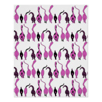 Purple Cat Butts Pattern