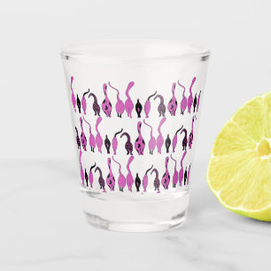 Purple Cat Butts Pattern Shot Glass