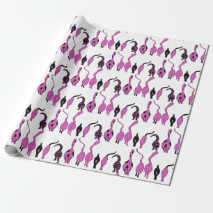 Purple Cat Butts Pattern Wrapping Paper