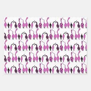 Purple Cat Butts Pattern Wrapping Paper Sheet