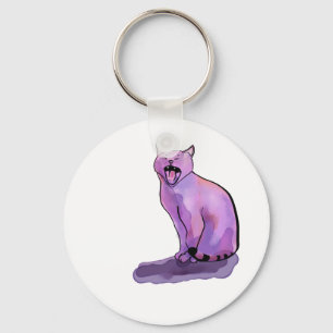 Purple Cat Key Ring
