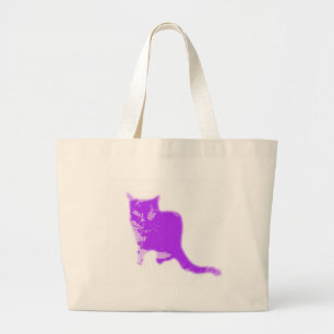 PURPLE CAT LARGE TOTE BAG